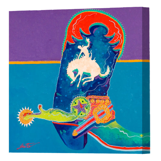 Ride 'Em Cowboy, Fine Art Giclee Print On Gallery Wrap Canvas, 36" x 36"