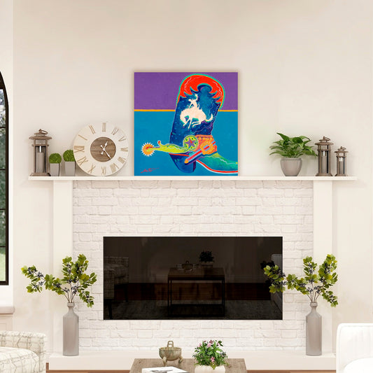 Ride 'Em Cowboy, Fine Art Giclee Print On Gallery Wrap Canvas, 36" x 36"