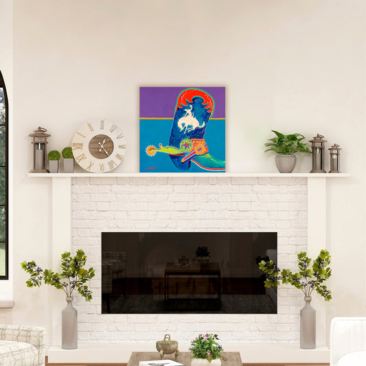 Ride 'Em Cowboy, Fine Art Giclee Print On Gallery Wrap Canvas, 24" x 24"
