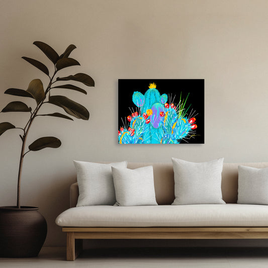 Cacti, Fine Art Giclee Print On Gallery Wrap Canvas, 24" x 32"