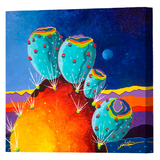 Cactus, Fine Art Giclee Print On Gallery Wrap Canvas, 24" x 24"