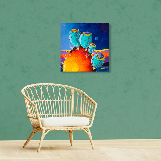 Cactus, Fine Art Giclee Print On Gallery Wrap Canvas, 24" x 24"