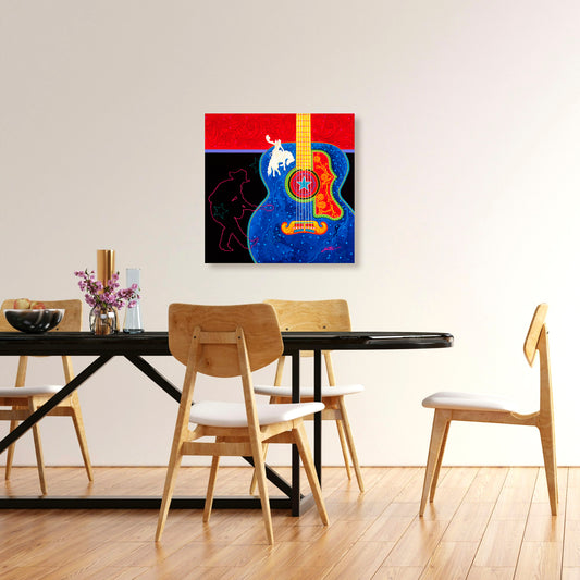 Gibson Sj-200, Fine Art Giclee Print On Gallery Wrap Canvas, 24" x 24"