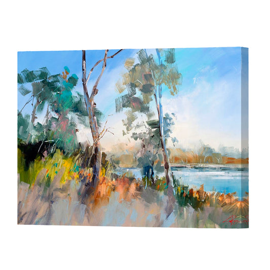 Around The Lake, Aspendale, Fine Art Giclee Print On Gallery Wrap Canvas, 30" x 40"