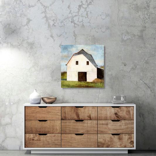 Hay Barn, Fine Art Giclee Print On Gallery Wrap Canvas, 24" x 24"