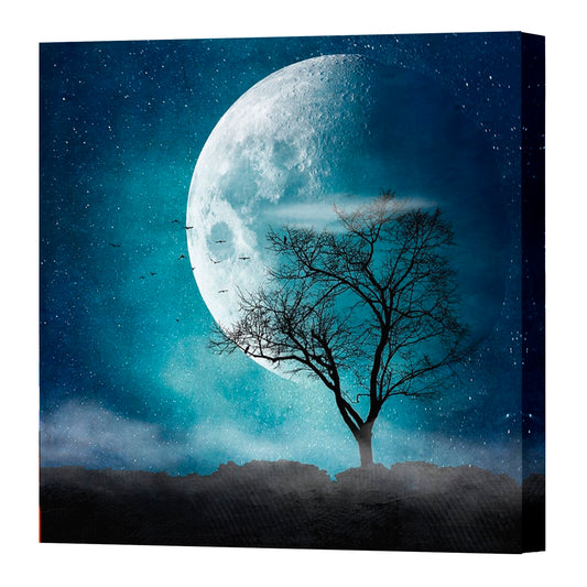 Moon Blues, Fine Art Giclee Print On Gallery Wrap Canvas, 24" x 24"