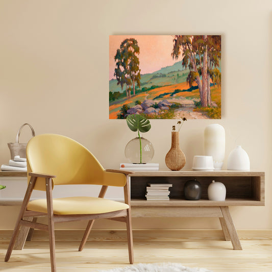 Poppy Hill Path, Fine Art Giclee Print On Gallery Wrap Canvas, 30" x 40"