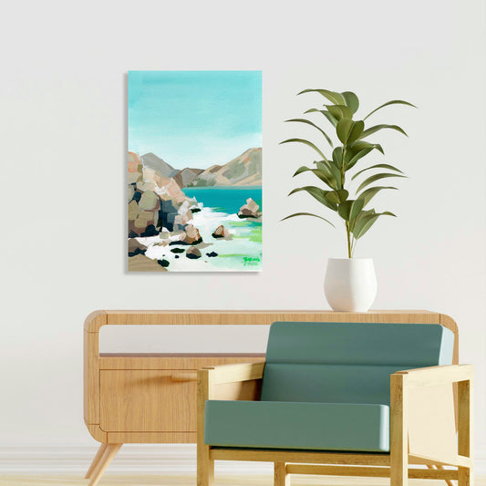 Rocky Coast, Fine Art Giclee Print On Gallery Wrap Canvas, 30" x 20"
