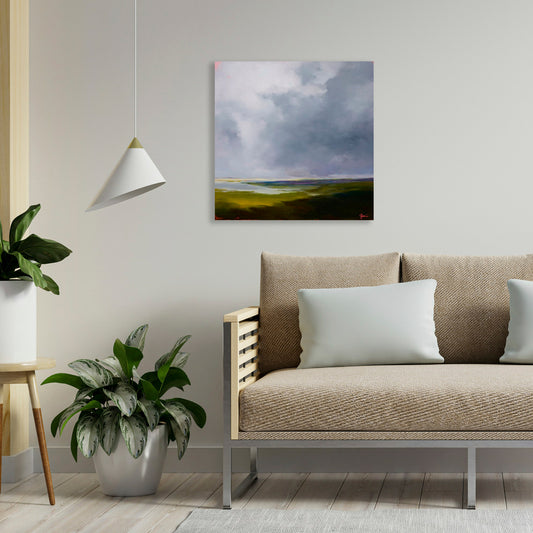 The Green, Fine Art Giclee Print On Gallery Wrap Canvas, 24" x 24"