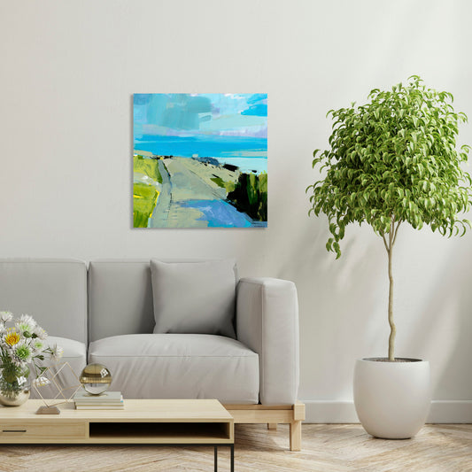 Walking The Marginal Way, Fine Art Giclee Print On Gallery Wrap Canvas, 24" x 24"