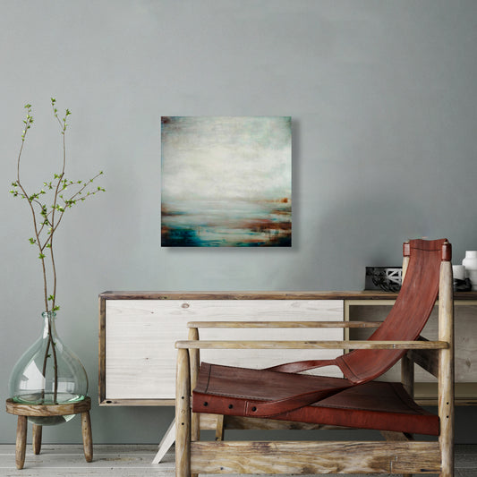 Where The River Meets The Sea, Fine Art Giclee Print On Gallery Wrap Canvas, 24" x 24"