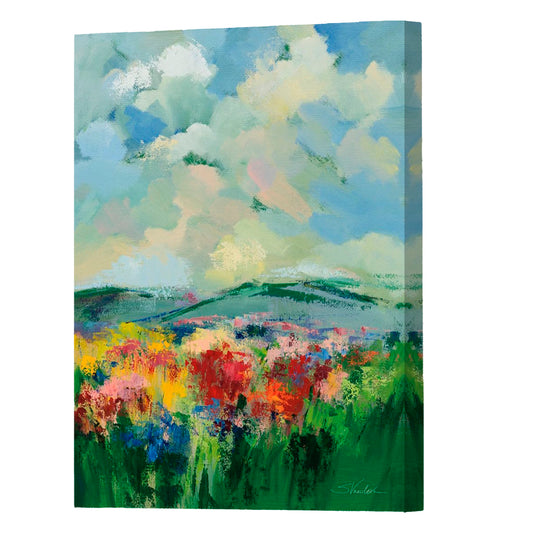 Green Meadow Ii, Fine Art Giclee Print On Gallery Wrap Canvas, 32" x 24"