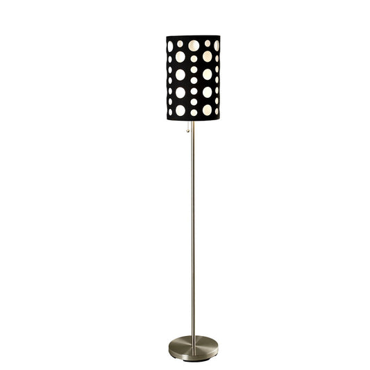 66" Tall Metal Floor Lamp, Retro design with Black and White Shade