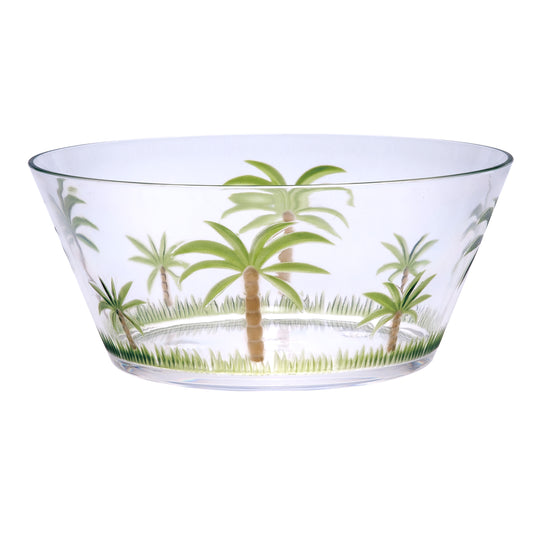 Palm Tree Acrylic Large Serving Bowls, BPA-Free, Palm Tree Design