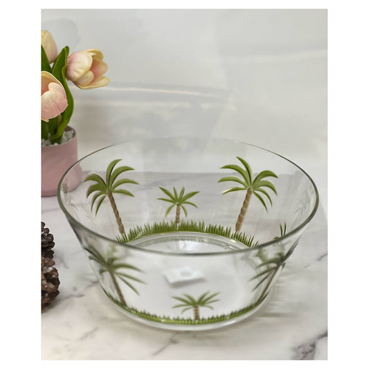 LeadingWare Palm Tree Acrylic Serving Bowls, Large, Unbreakable, BPA Free
