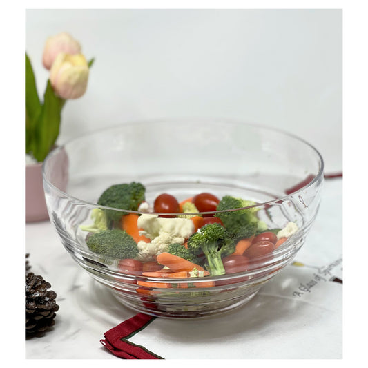LeadingWare Swirl Acrylic Serving Bowls, Large, Unbreakable, BPA Free, Clear