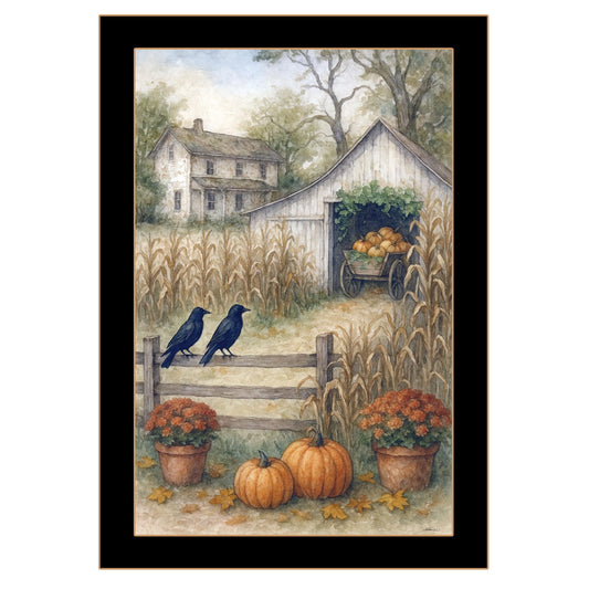 "Autumn at the Farmhouse" by Anthony Smith, Ready to Hang Framed Print, Black Frame