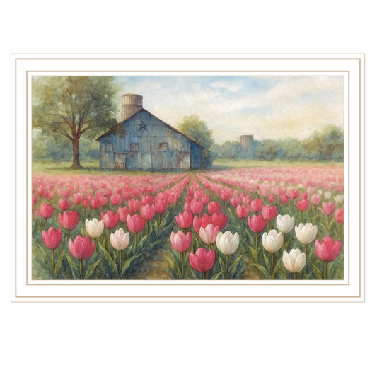 "Springtime Tulips" by Anthony Smith, Ready to Hang Framed Print, White Frame