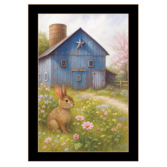 "Hopping into Spring" by Anthony Smith, Ready to Hang Framed Print, Black Frame