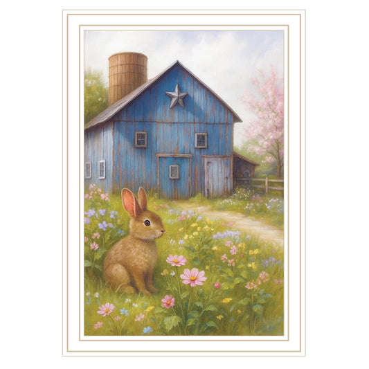 "Hopping into Spring" by Anthony Smith, Ready to Hang Framed Print, White Frame