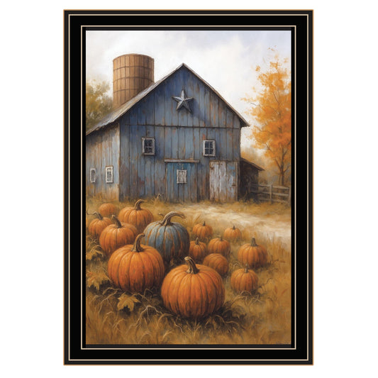 "Pumpkin Patch Blues" by Anthony Smith, Ready to Hang Framed Print, Black Frame