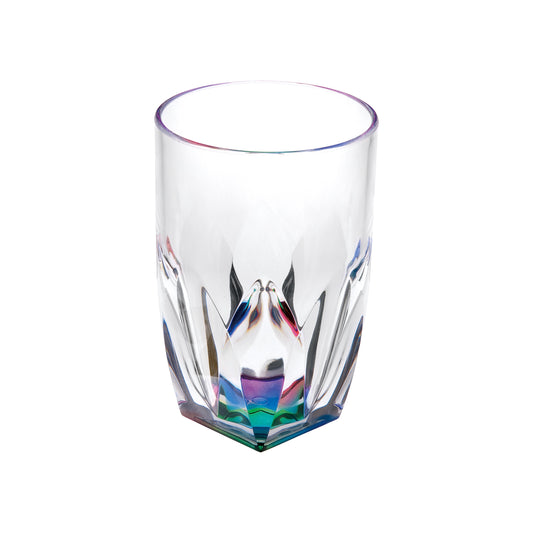 Rainbow Diamond Acrylic Hi Ball Glasses Set of 4, 17oz, Rainbow Design