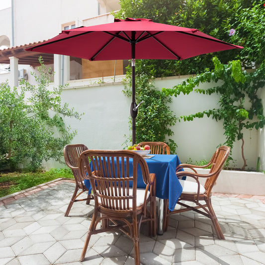 Sonkuki 7.5FT Patio Market Table Umbrella, UV-Resistant Canopy and Tilt Button (AS-042RD)