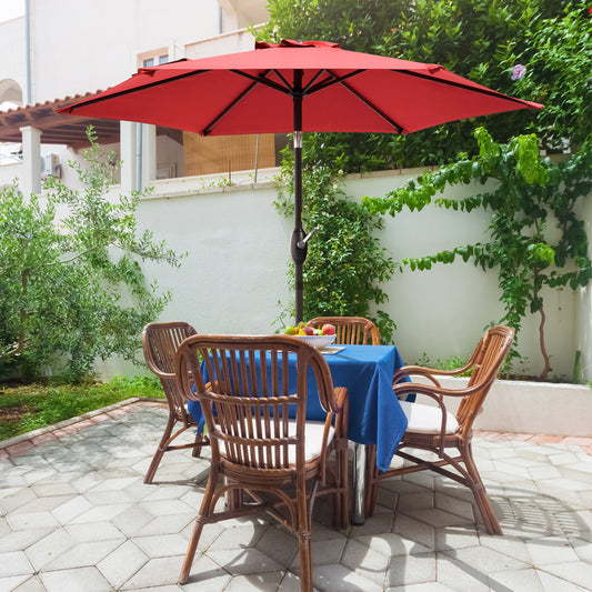 Sonkuki 7.5FT Patio Market Table Umbrella, UV-Resistant Canopy and Tilt Button (AS-049CR)