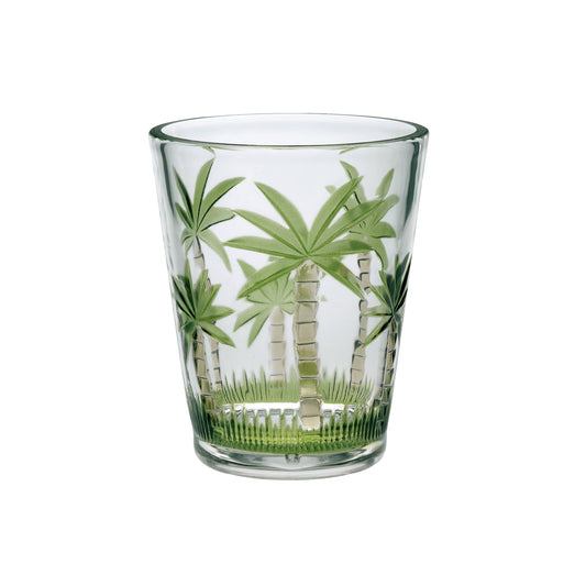 Palm Tree Acrylic DOF Drinking Glasses Set of 4, 15oz, Palm Tree Design