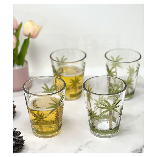 LeadingWare Palm Tree Acrylic DOF Glasses Set of 4, 15oz, BPA Free, Shatterproof