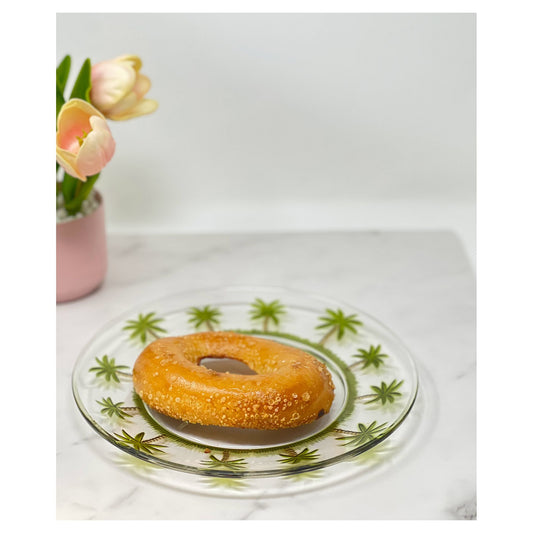 Palm Tree Acrylic Dinner Plates Set of 4, 9 Inch, BPA-Free, Palm Tree Design