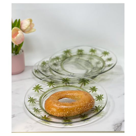 LeadingWare Palm Tree Dinner Plates Set of 4, 9", Unbreakable, BPA Free