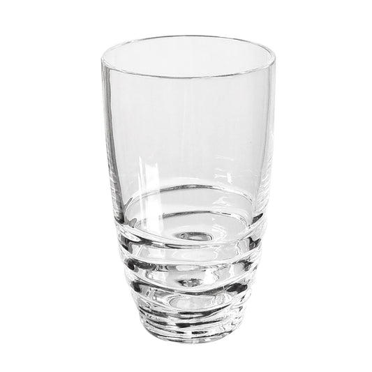 Swirl Acrylic Hi Ball Drinking Glasses Set of 4, 20oz, BPA-Free, Clear
