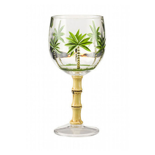 Palm Tree Acrylic Wine Glasses Set of 4, 16oz, Palm Tree Design