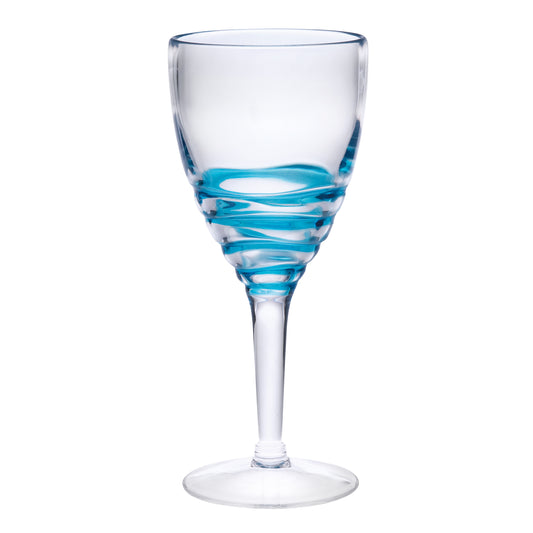 Swirl Acrylic Wine Glasses Set of 4, 12oz, BPA-Free, Blue