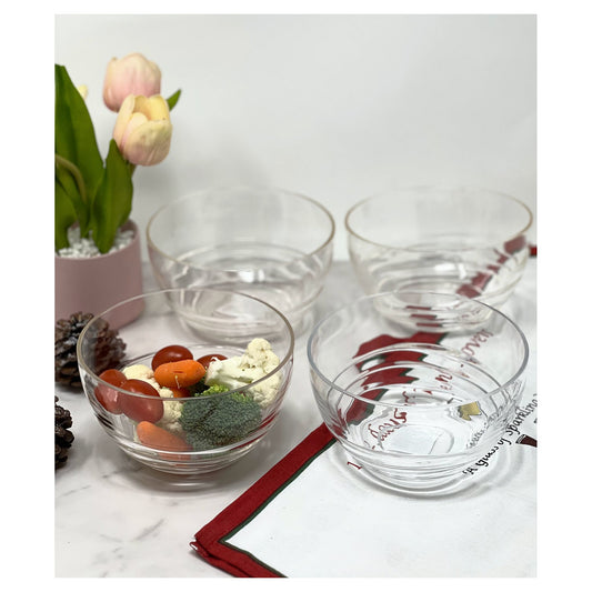 LeadingWare Swirl Acrylic Serving Bowls, Small, Unbreakable, BPA Free, Clear