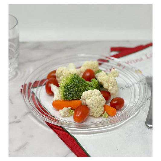 LeadingWare Swirl Dessert Plates Set of 4, 9", Reusable, BPA Free, Clear