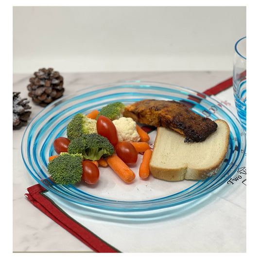 LeadingWare Swirl Dinner Plates Set of 4, 12", Unbreakable, BPA Free, Blue