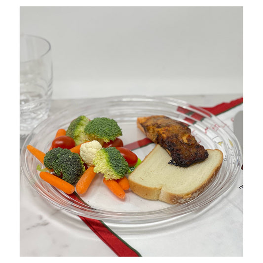 LeadingWare Swirl Dinner Plates Set of 4, 12", Unbreakable, BPA Free, Clear