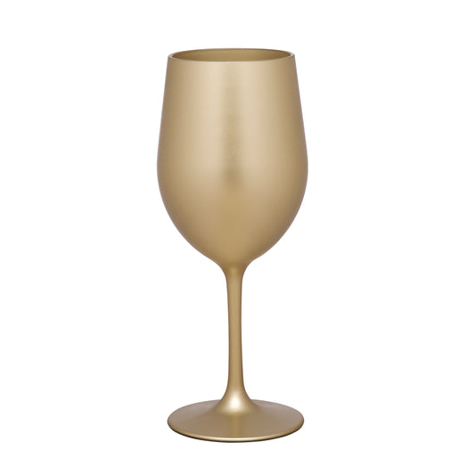 Metallic Acrylic Wine Glasses Set of 4, 12oz, BPA-Free, Gold