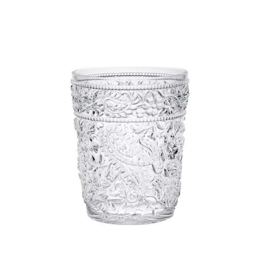 Paisley Acrylic DOF Drinking Glasses Set of 4, 13oz, BPA-Free, Clear