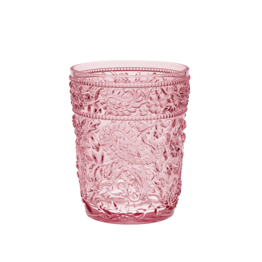 Paisley Acrylic DOF Drinking Glasses Set of 4, 13oz, BPA-Free, Pink