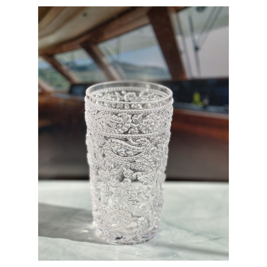 Paisley Acrylic Hi Ball Glasses Set of 4, 17oz, BPA-Free, Clear