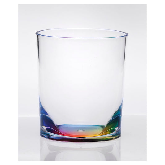 Oval Halo Acrylic DOF Glasses Set of 4, 12oz, Rainbow Design