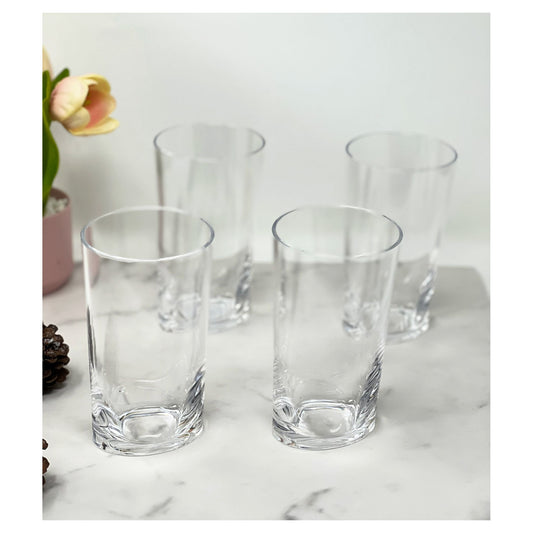LeadingWare Oval Halo Tritan Highball Glasses Set of 4, 15oz, Unbreakable, BPA Free, Clear