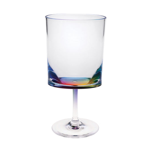 Oval Halo Acrylic Wine Glasses Set of 4, 12oz, Rainbow Design