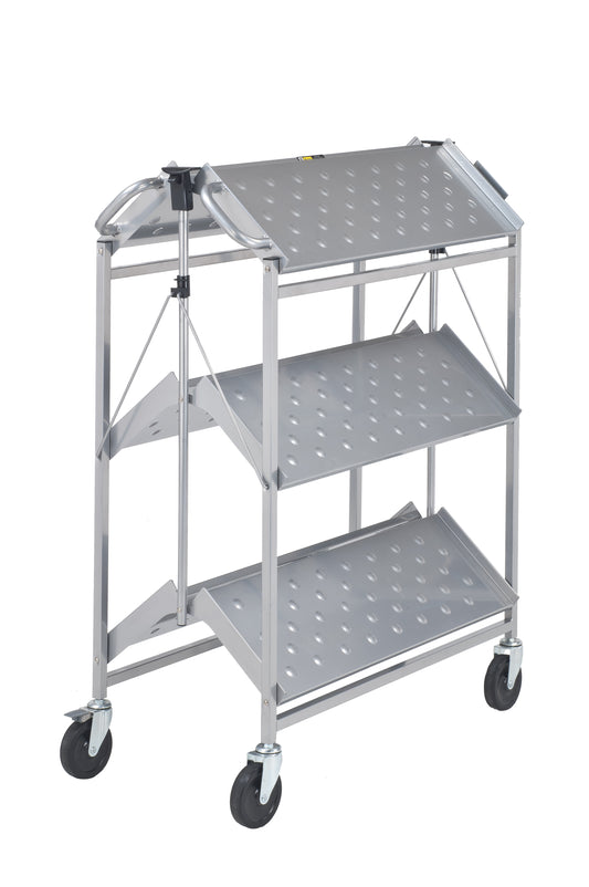 3 Tier Rolling Carts with Wheels, Thick Steel Utility Cart