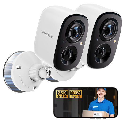 SecureView Outdoor Camera Duo Pack with AI Detection, Night Vision & Siren Alarm