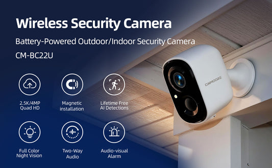 SecureView Outdoor Camera Duo Pack with AI Detection, Night Vision & Siren Alarm