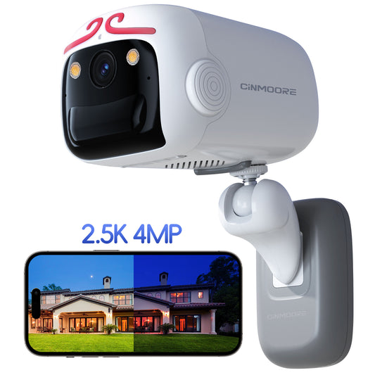 VisionGuard 2.5K Smart Outdoor WiFi Camera with AI Detection, Night Vision & Siren Alarm